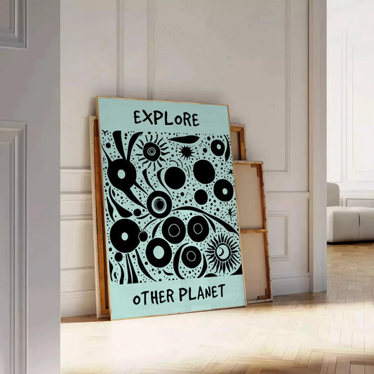 imagination Explore Other Planets modern art poster stunning black blue backdrop wall unique gift lover eye print artwork piece