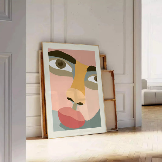 space human abstract maximalist poster rich brown vibrant orange hues wall art unique gift eye artwork room stunning print bold statement setting