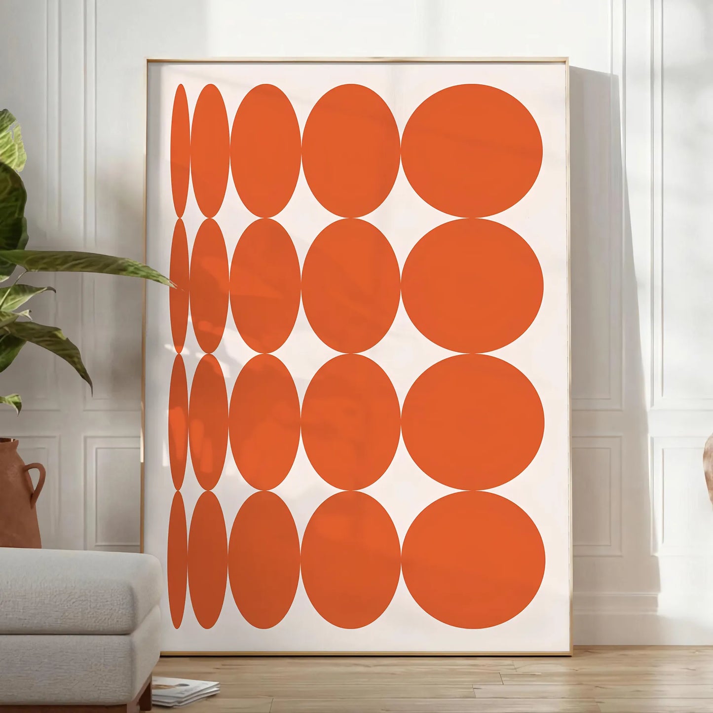 space Modern Art Poster vibrant orange earthy brown tones captivating wall ideal gift lovers contemporary touch room unframed options convenience