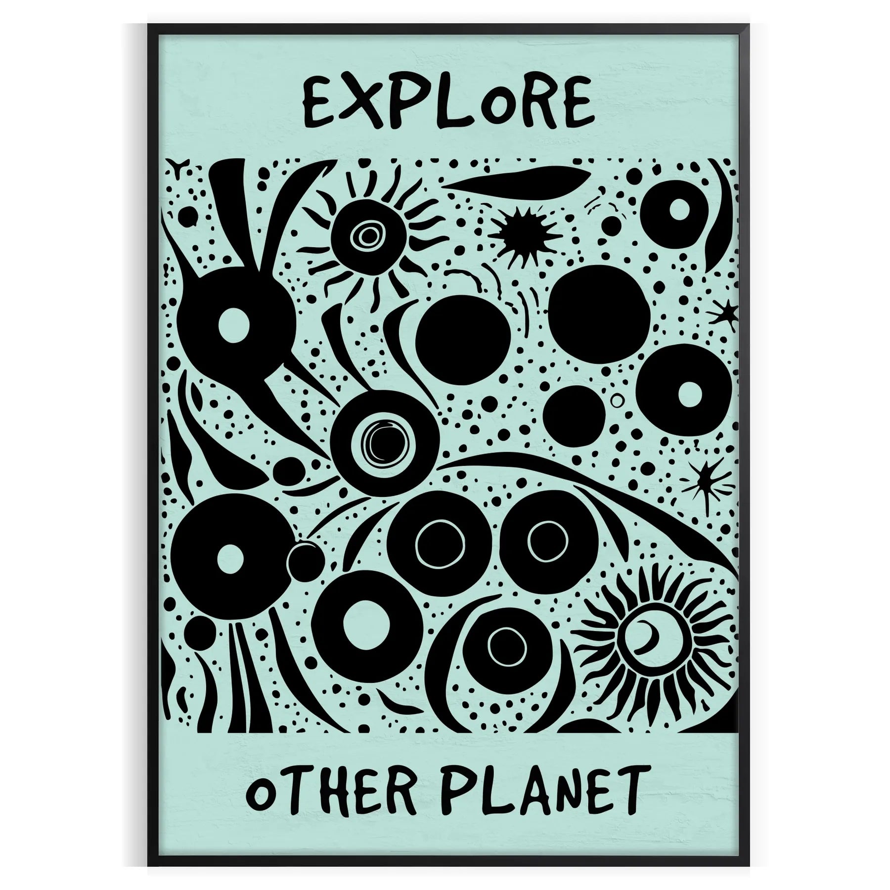 imagination Explore Other Planets modern art poster stunning black blue backdrop wall unique gift lover eye print artwork piece