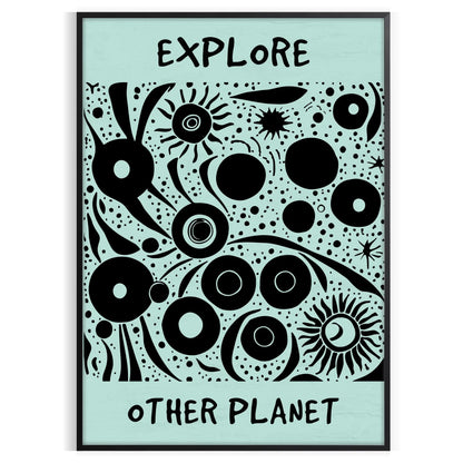 imagination Explore Other Planets modern art poster stunning black blue backdrop wall unique gift lover eye print artwork piece