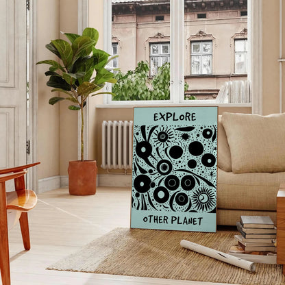 imagination Explore Other Planets modern art poster stunning black blue backdrop wall unique gift lover eye print artwork piece