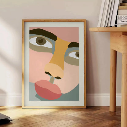 space human abstract maximalist poster rich brown vibrant orange hues wall art unique gift eye artwork room stunning print bold statement setting