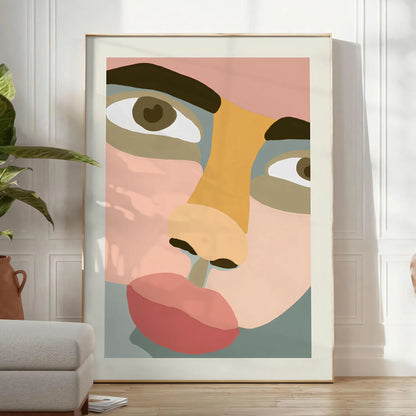 space human abstract maximalist poster rich brown vibrant orange hues wall art unique gift eye artwork room stunning print bold statement setting