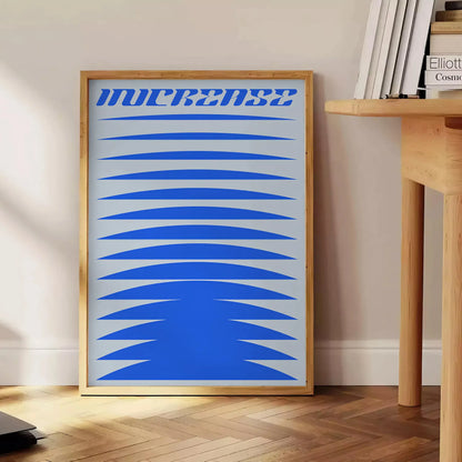 space modern art poster dynamic shades blue gray stylish centerpiece thoughtful gift artwork décor range sizes A4 cm A0 wall today